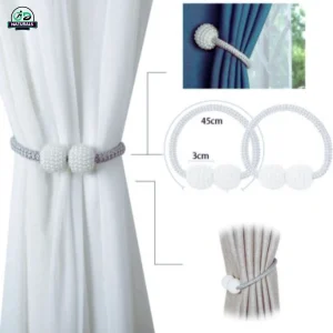 সিলভার লাক্সারি পর্দা বাঁধন – দুই পিস সেট একসাথে