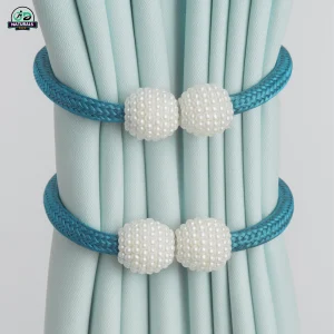 সাজানো ঘরে পর্দায় নীল ম্যাগনেটিক বাঁধন – আধুনিক ঘরের সাজে মানানসই