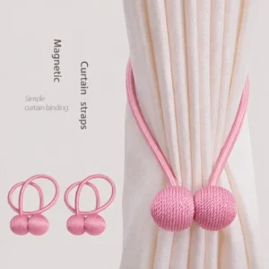 Pink Premium Luxury Magnetic Curtain Tiebacks -(পিঙ্ক 2 পিস সেট) আধুনিক ও লাক্সারি পর্দার ম্যাগনেটিক বাঁধন