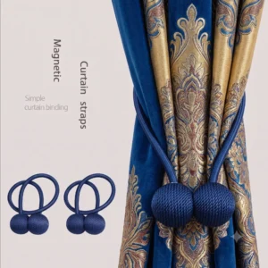 Blue Premium Luxury Magnetic Curtain Tiebacks-(নীল 2 পিস সেট) আধুনিক ও লাক্সারি পর্দার ম্যাগনেটিক বাঁধন