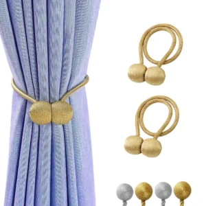 Golden Premium Luxury Magnetic Curtain Tiebacks -(গোল্ডেন 2 পিস সেট) আধুনিক ও লাক্সারি পর্দার ম্যাগনেটিক বাঁধন