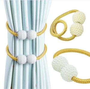 Luxury Magnetic Curtain Tie Back Camel Color - Naturals Deco