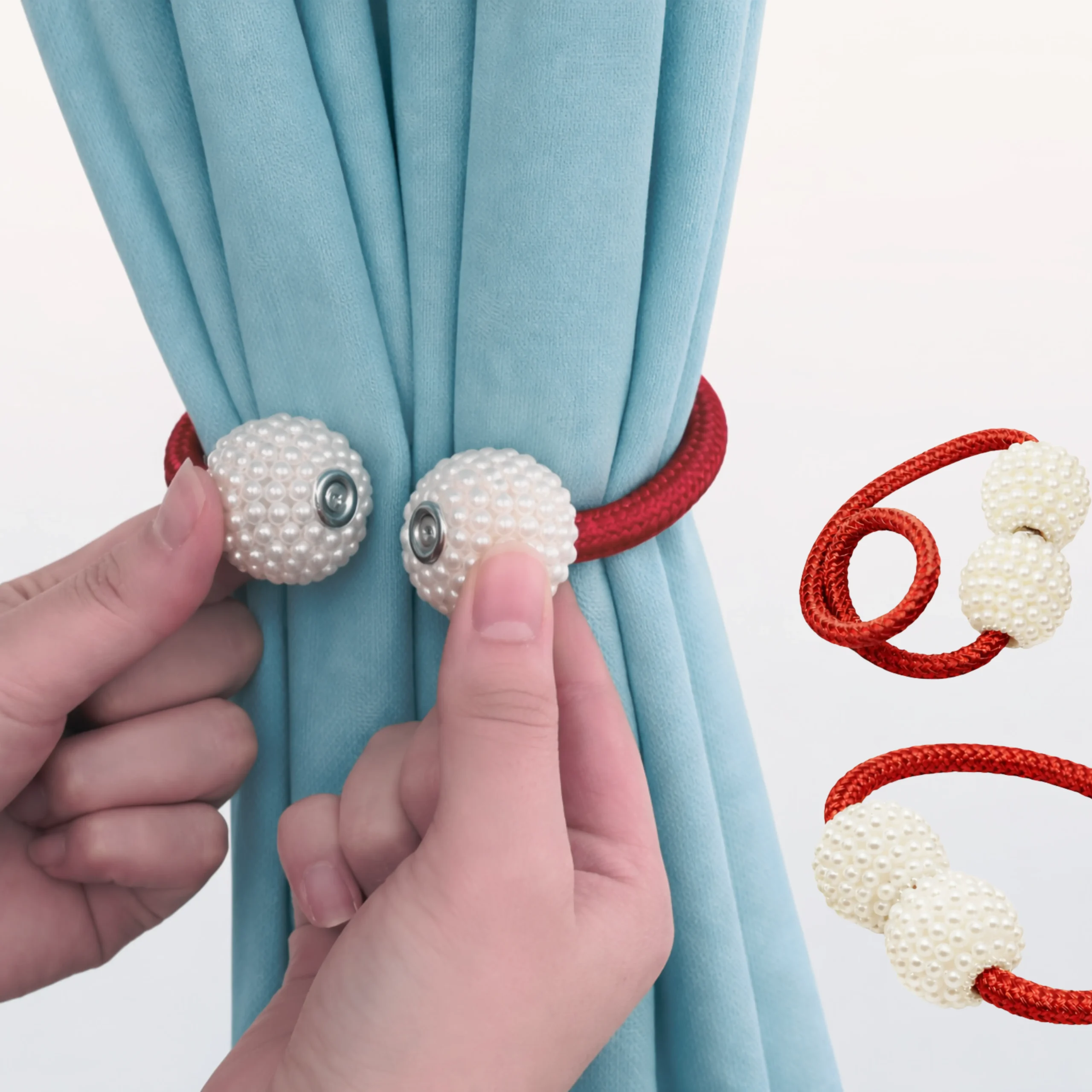 Maroon Luxury Magnetic Curtain Tie Backs (মেরুন 2 পিস সেট) | লাক্সারি পর্দার বাঁধন